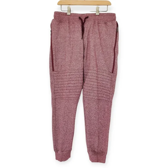 Rebel Minds Mens Burgandy Space-dye Sweatpants Activewear size LG - Picture 1 of 5